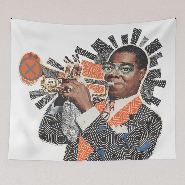 Item preview, Louis Armstrong Surreal Portrait designed and sold by Mystikos Art.