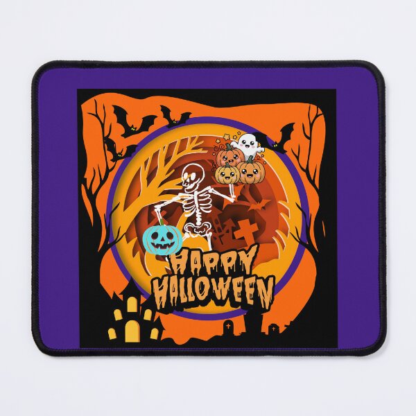 Item preview, Cute Happy Halloween Skeleton with Pumpkins & Ghost | Spooky Halloween Graphic Design designed and sold by Palette _Vibes.