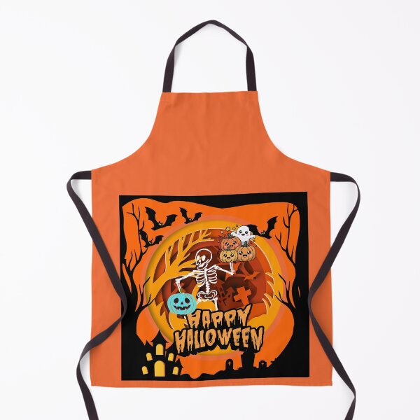 Item preview, Cute Happy Halloween Skeleton with Pumpkins & Ghost | Spooky Halloween Graphic Design designed and sold by Palette _Vibes.