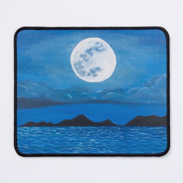 Item preview, Moonlit Lake Night Landscape Painting designed and sold by ARTIFIED.BY.FRIENDSHIP.