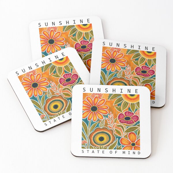 Item preview, Sunshine State of Mind, Retro Wildflower Floral, Boho Sunflower, Botanical designed and sold by RafaelScherer.