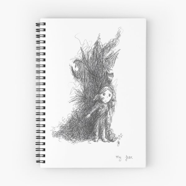 Item preview, Small Child Fearful of Inner Darkness Hand Drawn Ballpoint Pen designed and sold by BOKEbyTC.