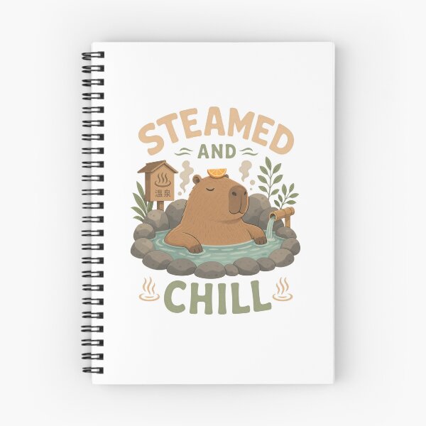 Item preview, Capybara Relaxing in Hot Spring with Orange and Text Isolated designed and sold by ML-Media.