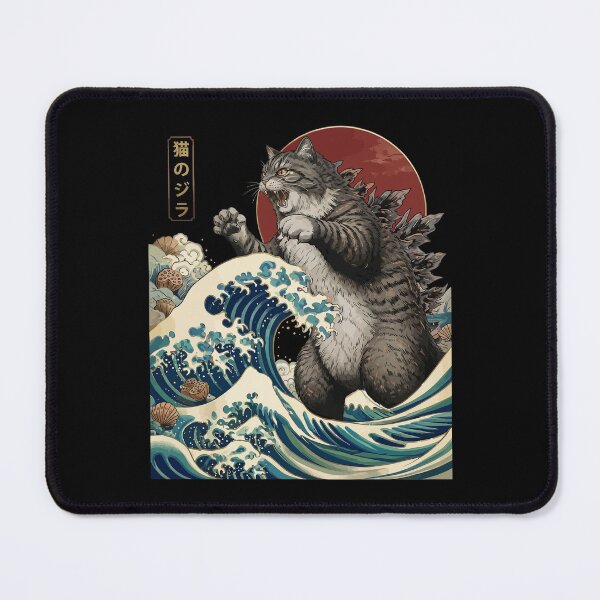 Item preview, Catzilla Cat Japanese Art Funny Cat Gifts For Men Women Kid T-Shirt designed and sold by stmpdwrld.