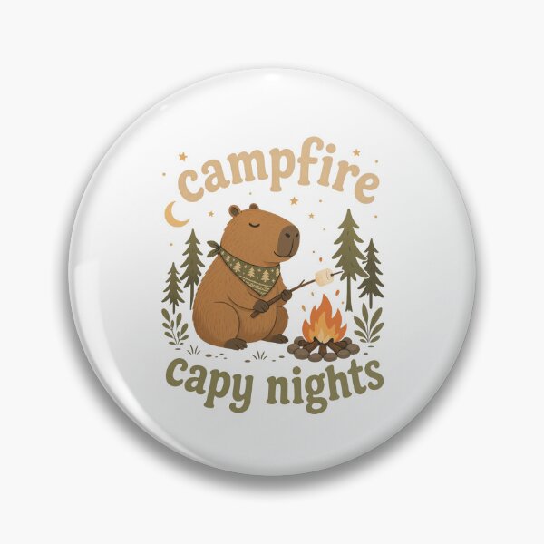 Item preview, Camping Capybara with Marshmallow Isolated Graphic designed and sold by RGShirtWorks.