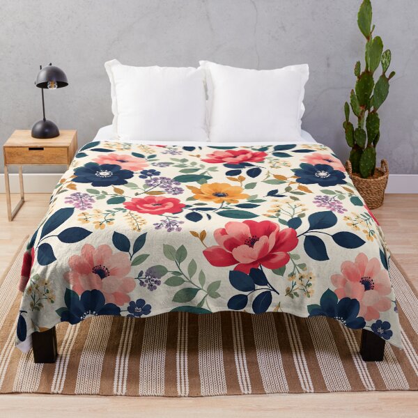 Item preview, Colorful Botanical Floral Pattern — Wildflower Garden Illustration designed and sold by Aureva Arts Shop.
