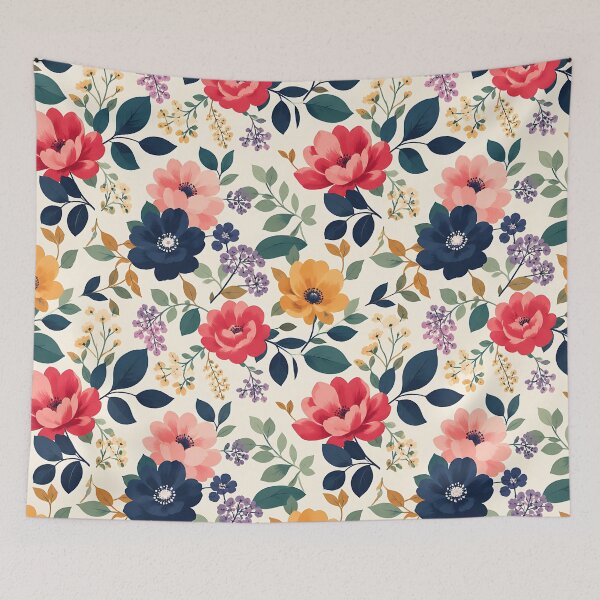 Item preview, Colorful Botanical Floral Pattern — Wildflower Garden Illustration designed and sold by Aureva Arts Shop.