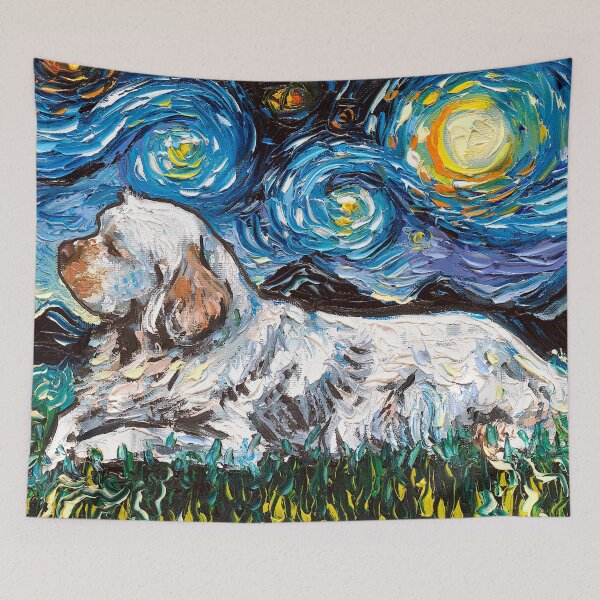 Item preview, Clumber Spaniel Night designed and sold by AjaTrier.