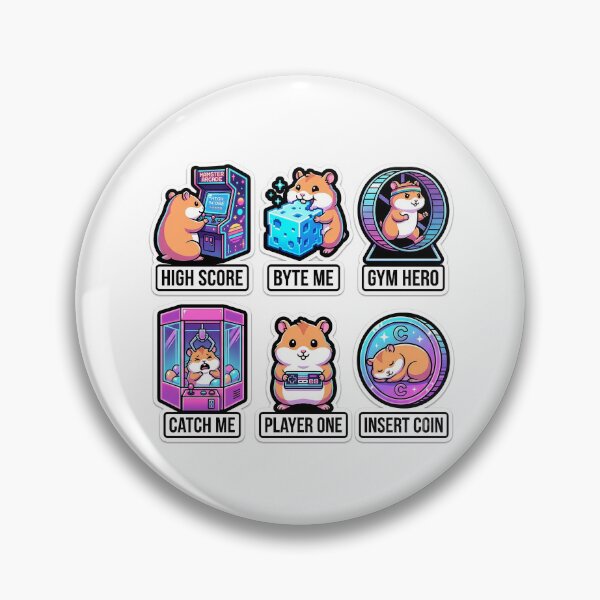 Item preview, Retro Arcade Hamster Sticker Pack - Vintage Neon & Gamer Puns designed and sold by SimpleP.