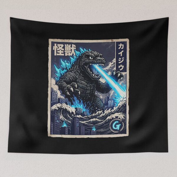 Item preview, Kaiju Vintage Japanese Anime Art Retro Graphic T-Shirt designed and sold by stmpdwrld.