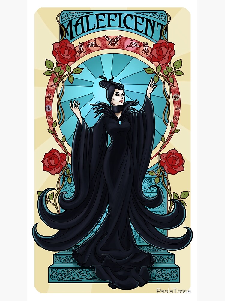 Disney Sleeping Beauty Maleficent Stained Glass Silk Poster Print