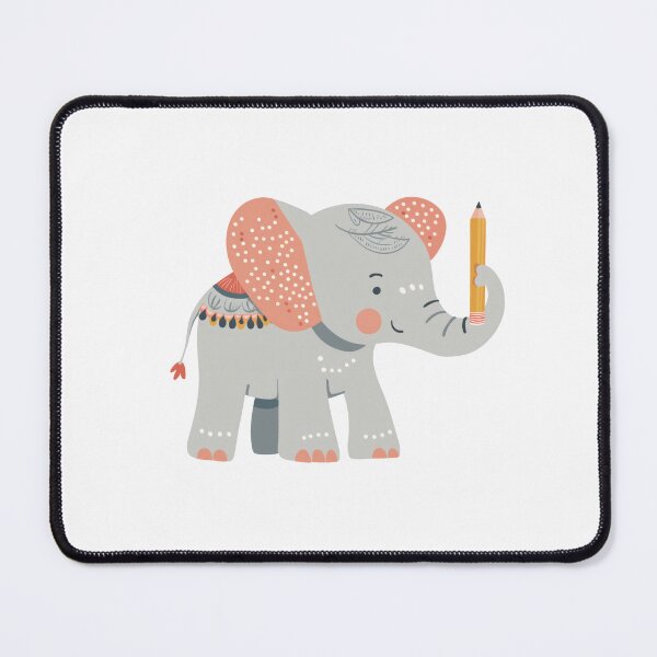 Item preview, Scandinavian Folk Art, Elephant Holding a Pencil designed and sold by xiao xuans.