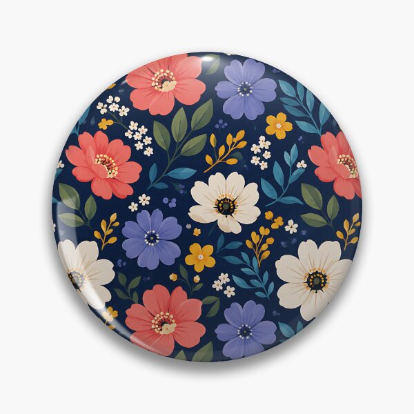 Item preview, Ditsy Floral Pattern Navy Blue Botanical Wildflower Art designed and sold by Aureva Arts Shop.