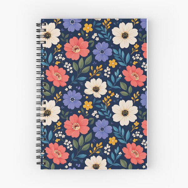 Item preview, Ditsy Floral Pattern Navy Blue Botanical Wildflower Art designed and sold by Aureva Arts Shop.