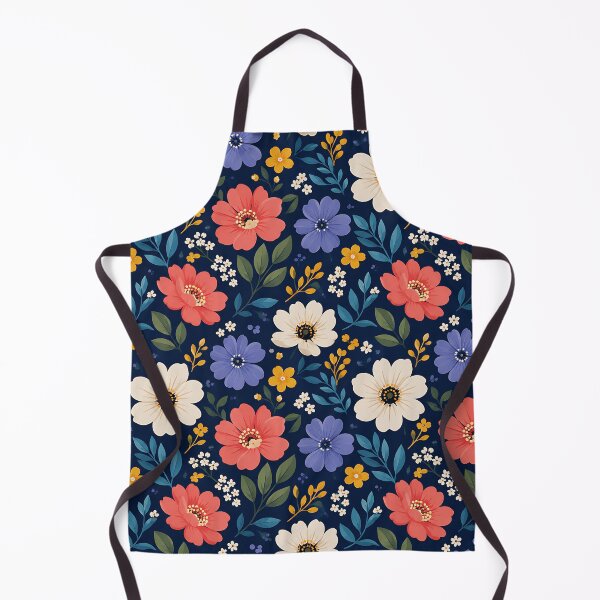 Item preview, Ditsy Floral Pattern Navy Blue Botanical Wildflower Art designed and sold by Aureva Arts Shop.
