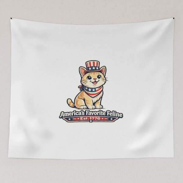 Item preview, America Favorite Feline Patriotic USA Cat 1776 designed and sold by Orivana.