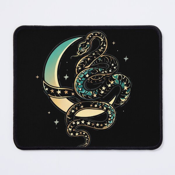 Item preview, Celestial Snake and Moon — Mystic Tattoo Art Sticker designed and sold by NUFADE.