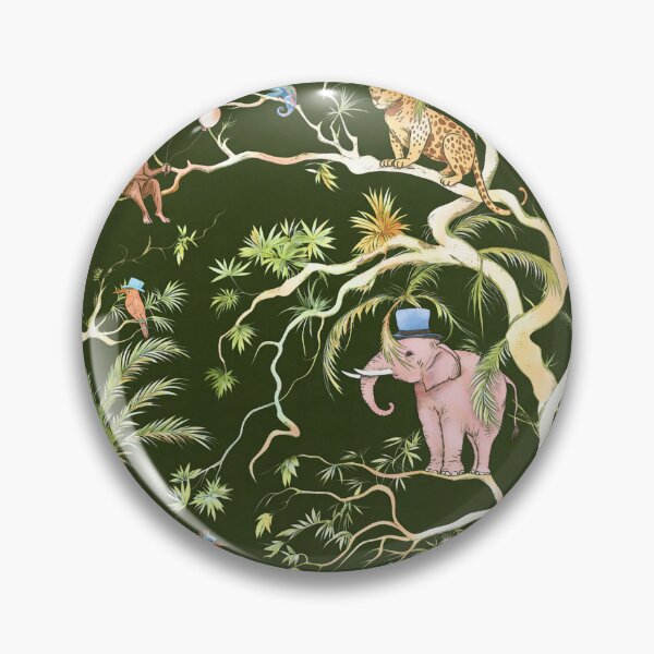 Item preview, SURREALIST'S CHINOISERIE - VIBRANT COLORS ON DARK GREEN designed and sold by FISCHKANDI DESIGN STUDIO.