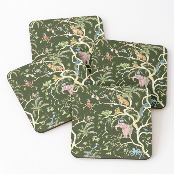 Item preview, SURREALIST'S CHINOISERIE - VIBRANT COLORS ON DARK GREEN designed and sold by FISCHKANDI DESIGN STUDIO.