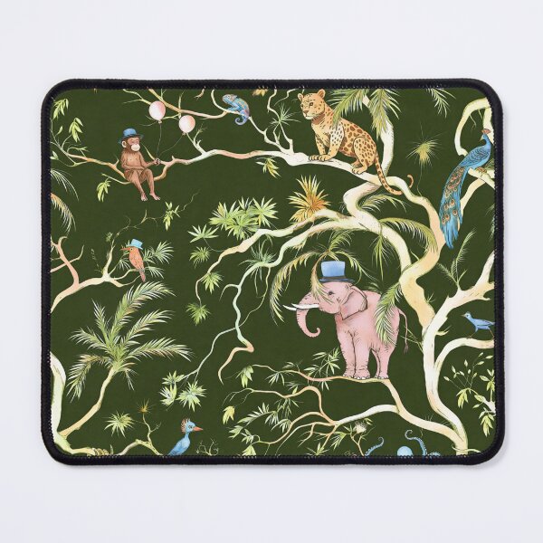 Item preview, SURREALIST'S CHINOISERIE - VIBRANT COLORS ON DARK GREEN designed and sold by FISCHKANDI DESIGN STUDIO.