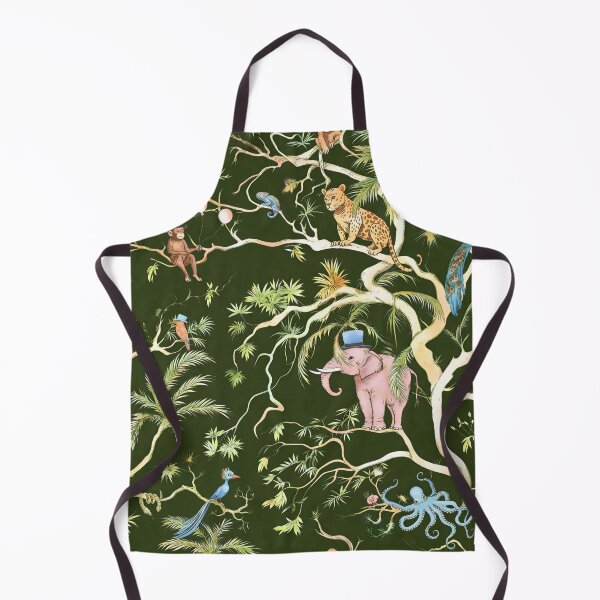 Item preview, SURREALIST'S CHINOISERIE - VIBRANT COLORS ON DARK GREEN designed and sold by FISCHKANDI DESIGN STUDIO.