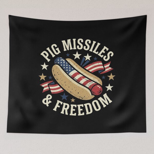 Item preview, Pig Missiles And Freedom Patriotic Hot Dog Design designed and sold by SiarheiYur.