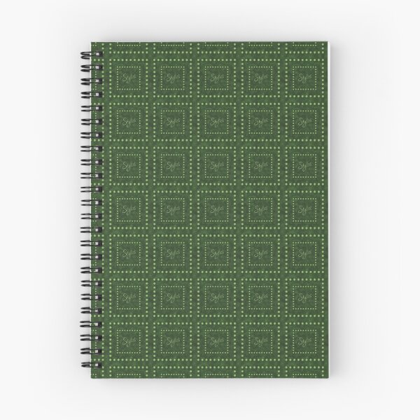 Item preview, Pattern with the inscriptions “Stylish” in a frame of spheres on a cloudy green background designed and sold by Cherevan.