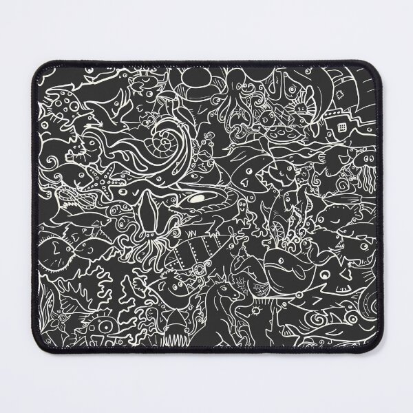 Item preview, DEEP SEA FUN - WHITE ON BLACK designed and sold by FISCHKANDI DESIGN STUDIO.
