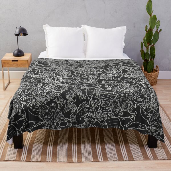 Item preview, DEEP SEA FUN - WHITE ON BLACK designed and sold by FISCHKANDI DESIGN STUDIO.
