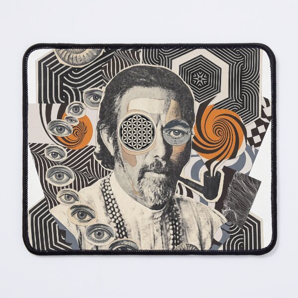 Aperçu de l'œuvre Le philosophe visionnaire Alan Watts créée et vendue par Mystikos Art.
