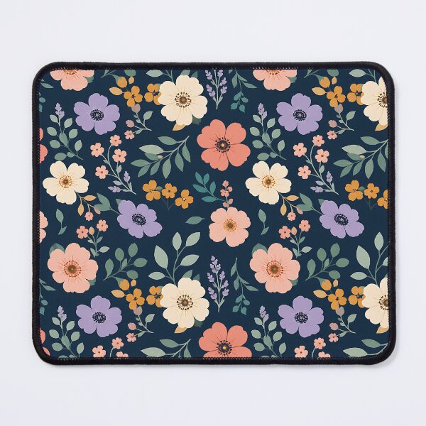 Item preview, Ditsy Floral Pattern — Navy Blue Wildflower Botanical Print Home Decor designed and sold by Aureva Arts Shop.