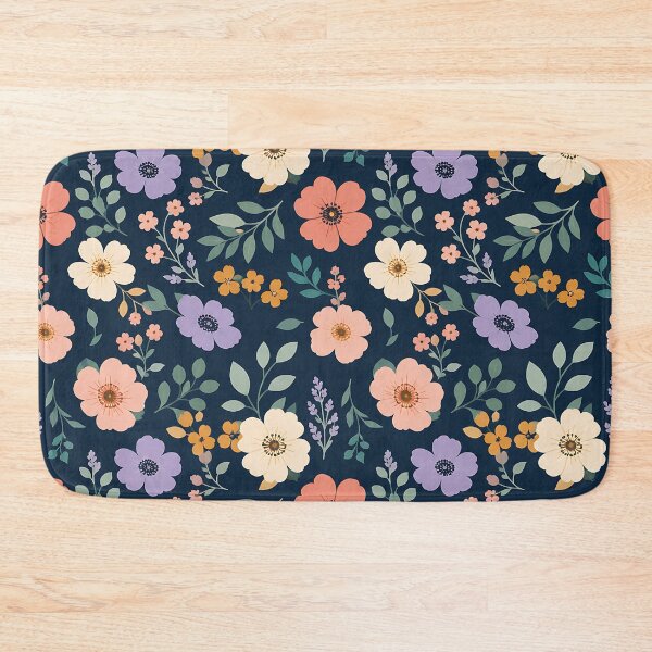 Item preview, Ditsy Floral Pattern — Navy Blue Wildflower Botanical Print Home Decor designed and sold by Aureva Arts Shop.