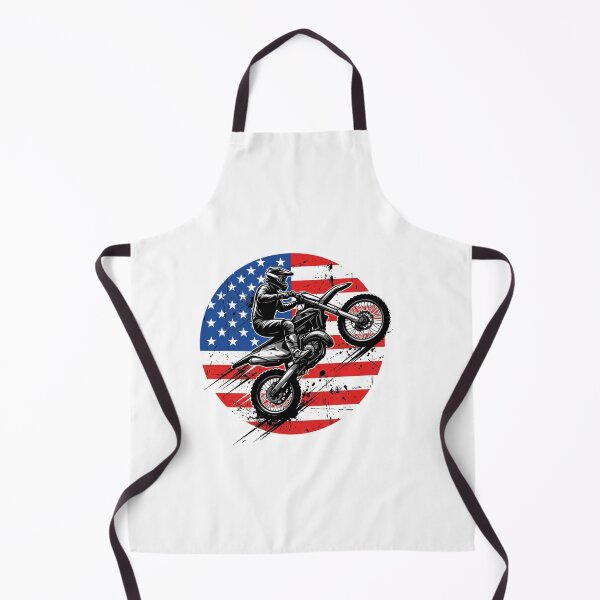 Item preview, American Flag Dirt Bike Rider Motocross Wheelie Art designed and sold by SiarheiYur.