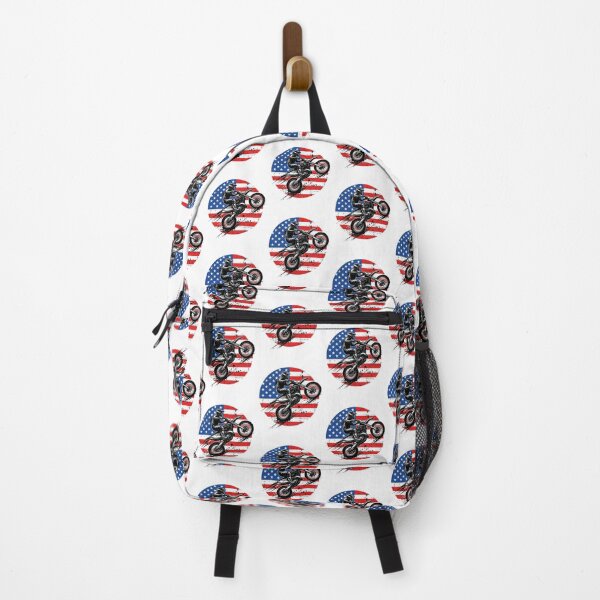 Item preview, American Flag Dirt Bike Rider Motocross Wheelie Art designed and sold by SiarheiYur.