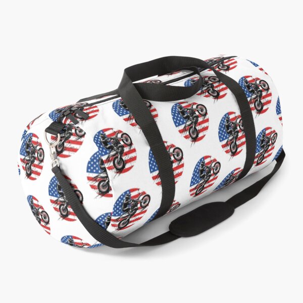 Item preview, American Flag Dirt Bike Rider Motocross Wheelie Art designed and sold by SiarheiYur.