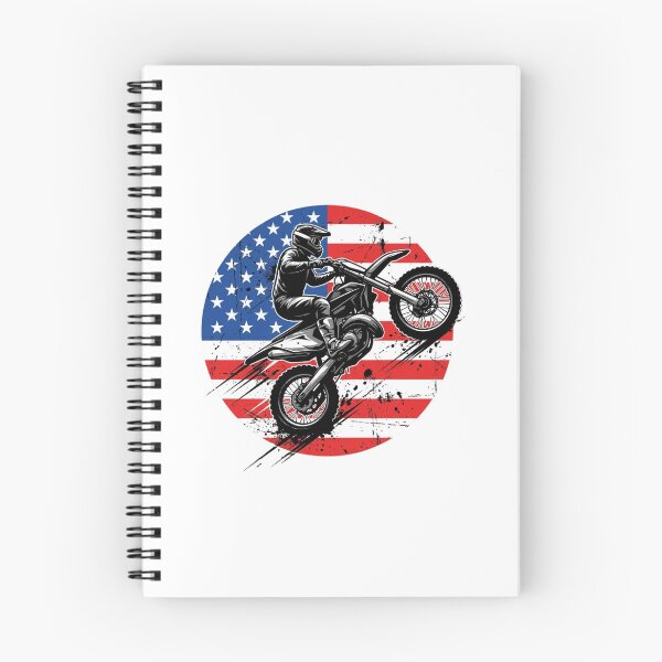 Item preview, American Flag Dirt Bike Rider Motocross Wheelie Art designed and sold by SiarheiYur.