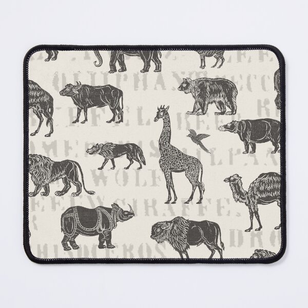 Item preview, ANTIQUE SHADOW ANIMALS - ANTIQUE BLACK ON WARM IVORY designed and sold by FISCHKANDI DESIGN STUDIO.