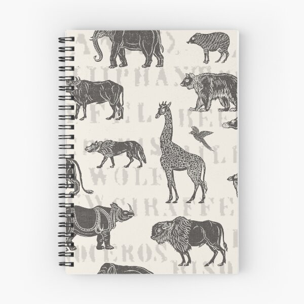 Item preview, ANTIQUE SHADOW ANIMALS - ANTIQUE BLACK ON WARM IVORY designed and sold by FISCHKANDI DESIGN STUDIO.