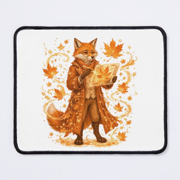 Item preview, Digital Artist Fox Drawing Autumn Leaves Steampunk Fall designed and sold by AQUILAKREO.