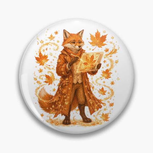 Item preview, Digital Artist Fox Drawing Autumn Leaves Steampunk Fall designed and sold by AQUILAKREO.
