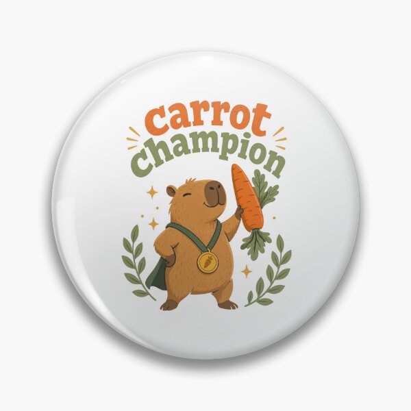Item preview, Cartoon Capybara Carrot Champion Illustration designed and sold by RGShirtWorks.