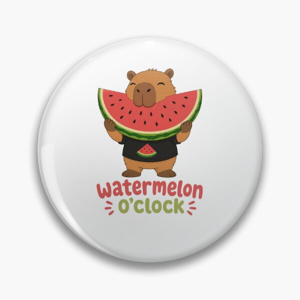 Item preview, Cute Capybara Eating Watermelon Cartoon Illustration designed and sold by RGShirtWorks.