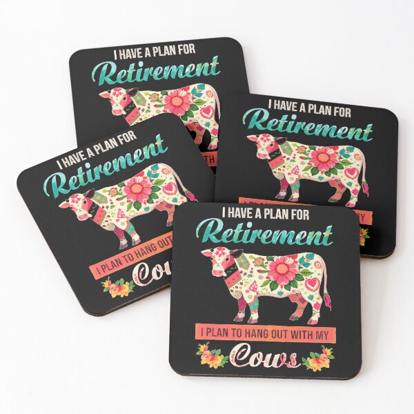 Item preview, Retirement Plan Hang Out With My Cows - Funny Floral Cow Art designed and sold by BendyBeasts.
