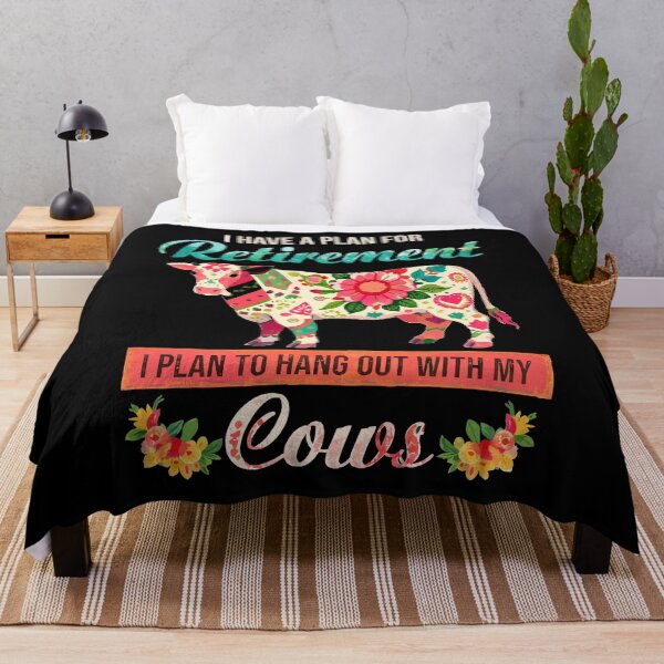 Item preview, Retirement Plan Hang Out With My Cows - Funny Floral Cow Art designed and sold by BendyBeasts.