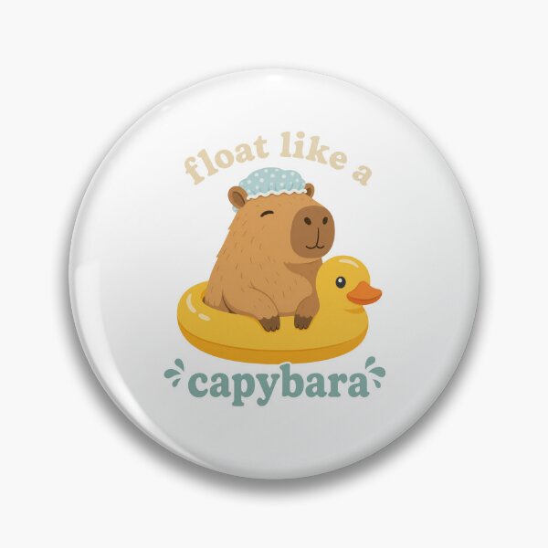 Item preview, Cute Capybara with Rubber Duck Floatie Isolated Illustration designed and sold by RGShirtWorks.