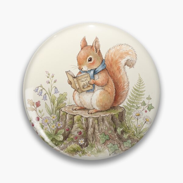 Item preview, Cozy Squirrel Reading Autumn Tales - Whimsical Forest Illustration designed and sold by Pasteltone.