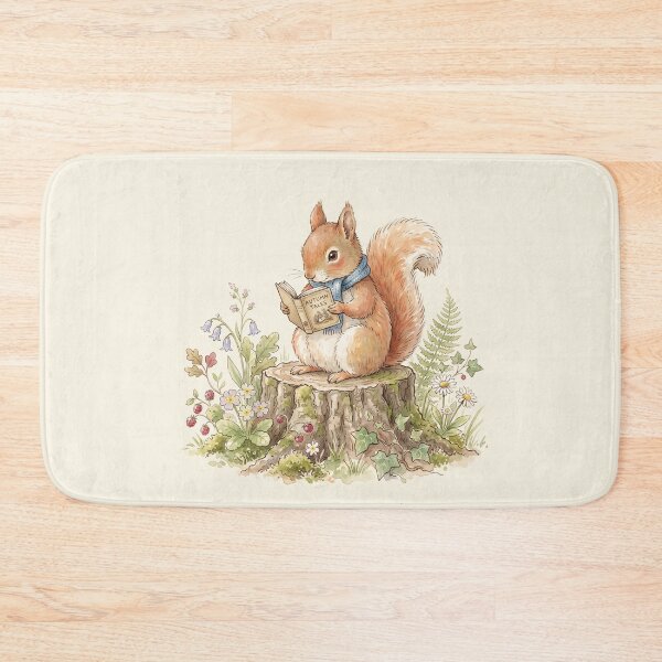 Item preview, Cozy Squirrel Reading Autumn Tales - Whimsical Forest Illustration designed and sold by Pasteltone.