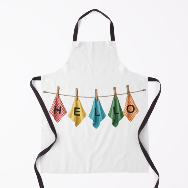 Item preview, Colorful Hanging Kitchen Towels Spelling HELLO on Clothesline designed and sold by VibranPalette.