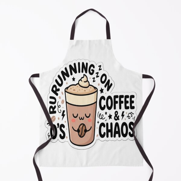 Item preview, Running on Coffee & Chaos | Cute Kawaii Coffee Cup Sticker designed and sold by AdityaShop18.