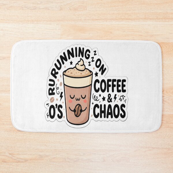 Item preview, Running on Coffee & Chaos | Cute Kawaii Coffee Cup Sticker  designed and sold by AdityaShop18.